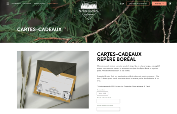 Site web repere boreal certificat cadeau