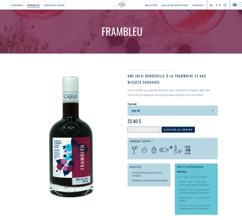 site web Cageot detail produit