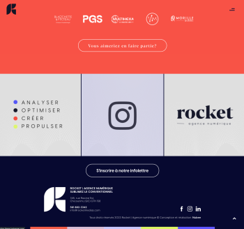 site web rocket agence numerique bloc accueil