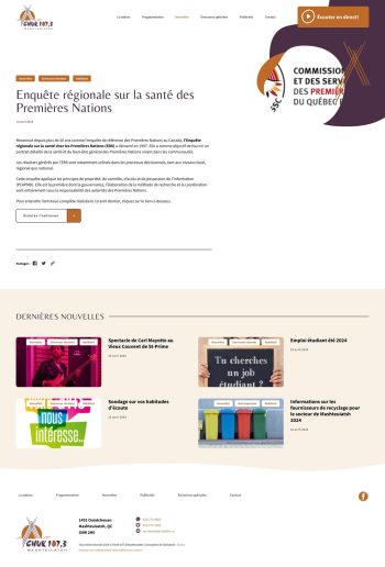 page detail nouvelles - CHUK 107,3 Mas_ - www.chukfm.ca
