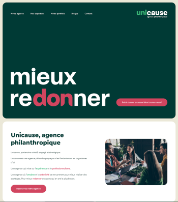 Accueil site web unicause