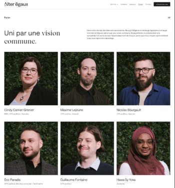 Alter Egaux site web equipe
