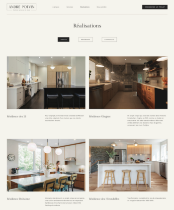 Realiations Andre Potvin projet web