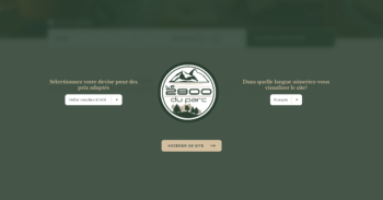 Accueil choix langue et devise 2800 du parc