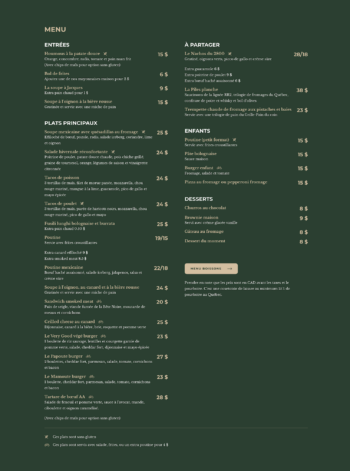 Menu web 2800 du parc