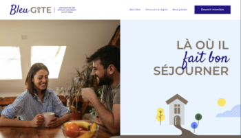 Bloc entête accueil - Site web bleu gîtes