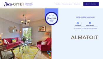 Bloc entête Gîtes - Site web bleu gîtes