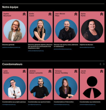 Site interne OBNL Patro Jonquiere - bloc équipe