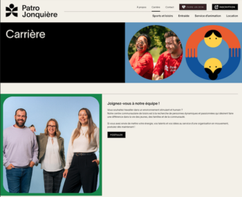 Site interne OBNL Patro Jonquiere - page carriere