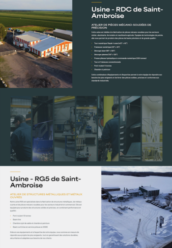 Aliar conception web industrielle - Page Usine
