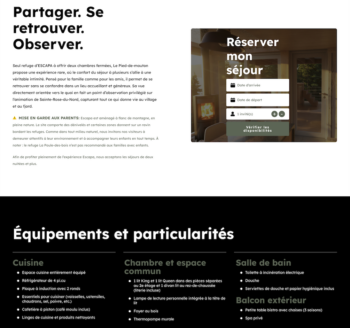 site-web-etablissement-hebergement-escapa-page-reservation-en-ligne